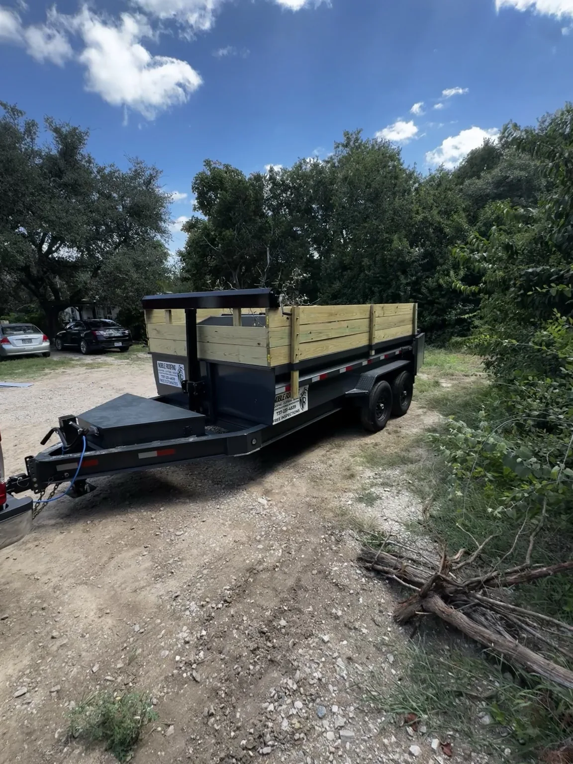 14-foot dump trailer front angle